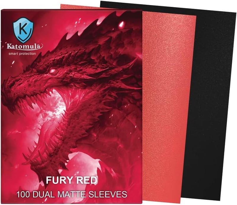 Katomula Fury Red Dual Matte Card Sleeves, Card Sleeves for MTG, Standard Card Sleeve for MTG, PKM, Flesh & Blood - Image 2